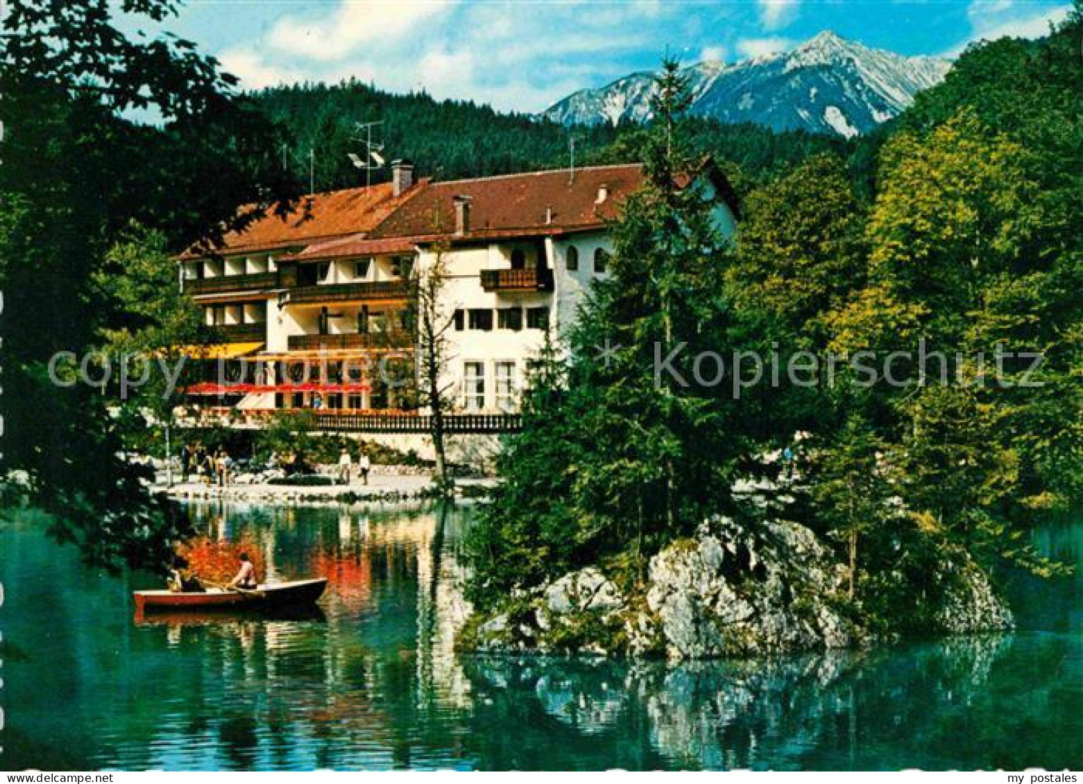 72696455 Grainau Hotel Am Badersee Bootfahren Zugspitze Wettersteingebirge Grain - Sonstige & Ohne Zuordnung