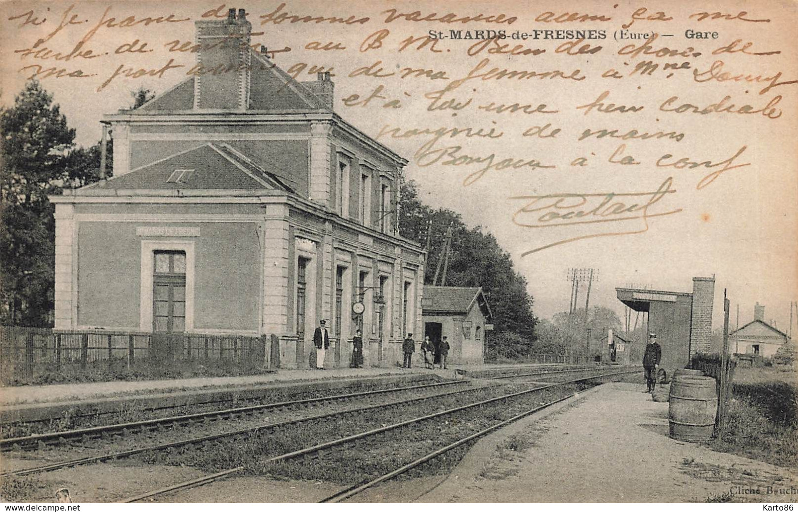 St Mards De Fresne * Gare * Villageois * Ligne Chemin De Fer Eure - Sonstige & Ohne Zuordnung