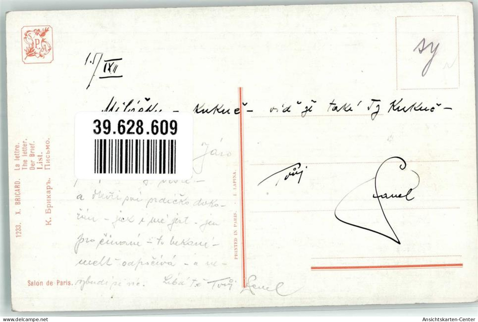 39628609 - Sign. Bricard Frau Beim Lesen Eines Erfreulichen Briefes Nr. 1233 - Autres & Non Classés