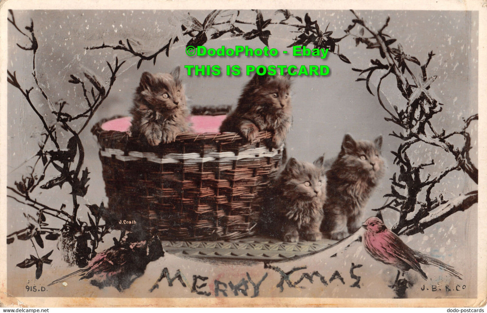 R449383 915. D. Merry Xmas. J. B. Beagles. 1911. Greeting Card. Postcard - Wereld
