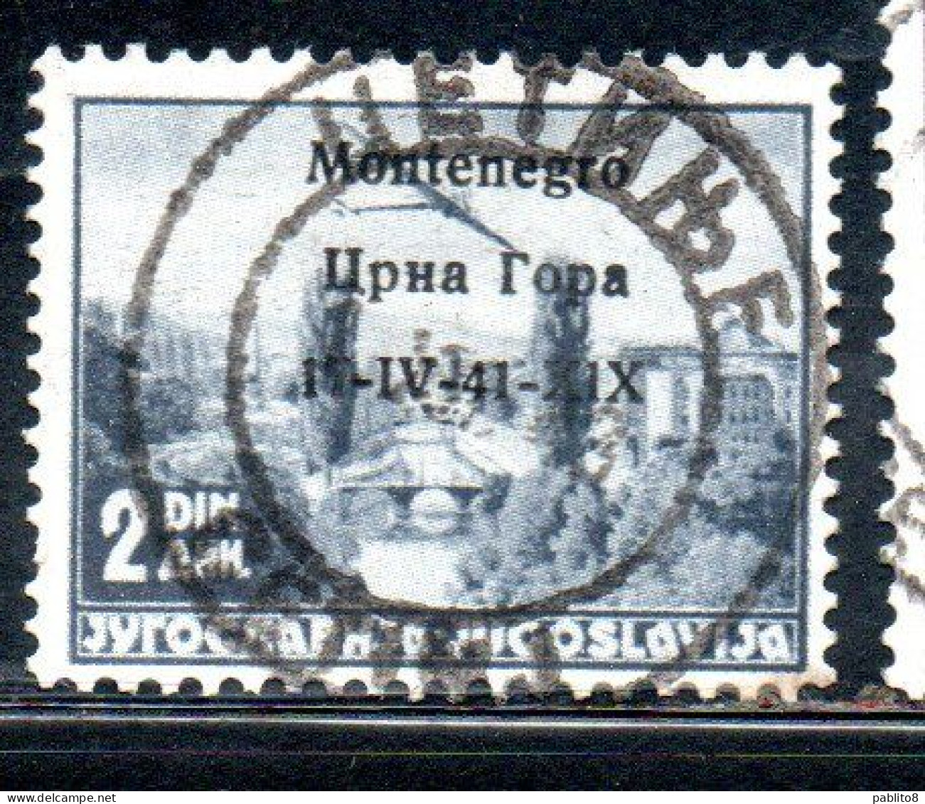 MONTENEGRO 1941 POSTA AEREA AIR MAIL SOPRASTAMPATO OVERPRINTED 2.50d USATO USED OBLITERE' - Montenegro