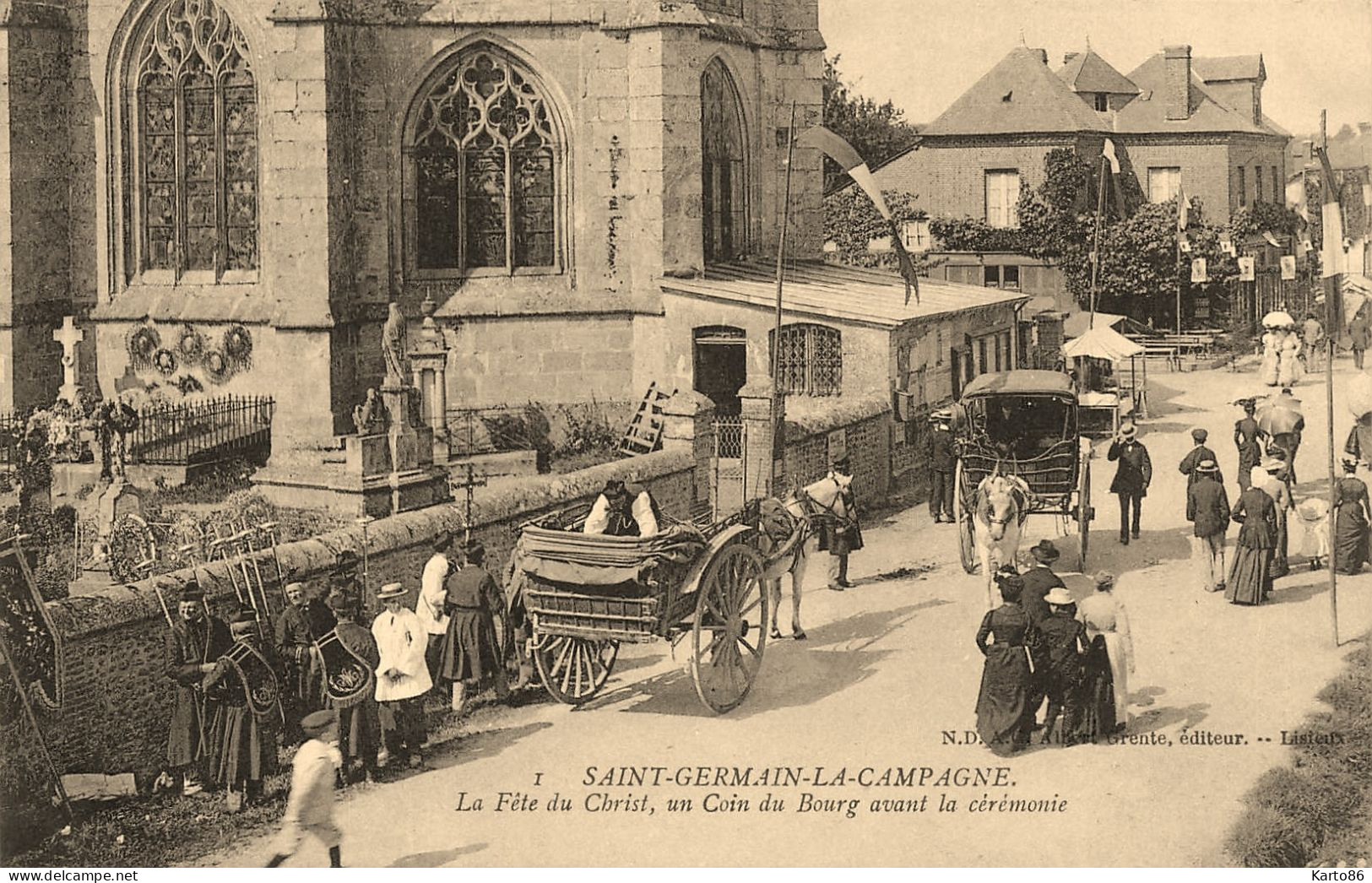 St Germain La Campagne * La Fête Du Christ , Un Coin Du Bourg Du Village Avant La Cérémonie * Villageois - Altri & Non Classificati