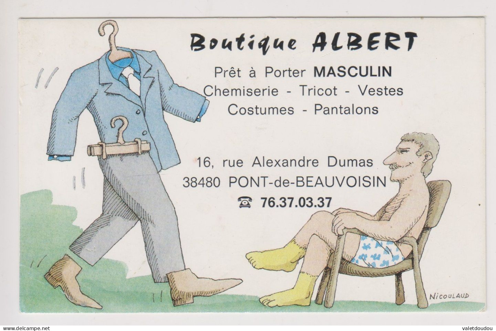 Carte De Visite Boutique Albert ,Pont De Beauvoisin.38480. - Tarjetas De Visita