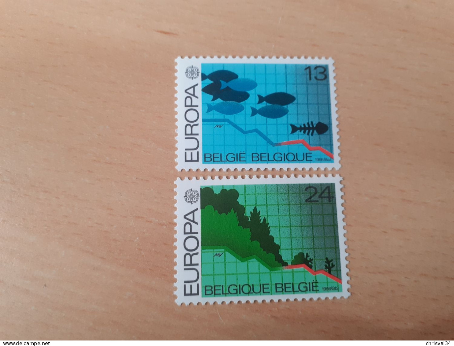 TIMBRES  BELGIQUE    EUROPA   1986   N  2211  /  2212     NEUFS  LUXE** - 1986