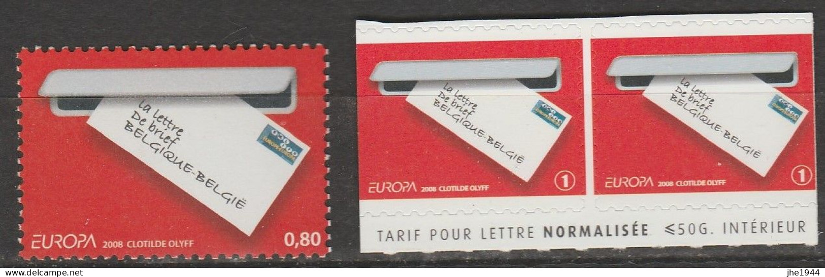 Europa 2008 Ecriture D'une Lettre Voir Liste Des Timbres à Vendre ** - 2008