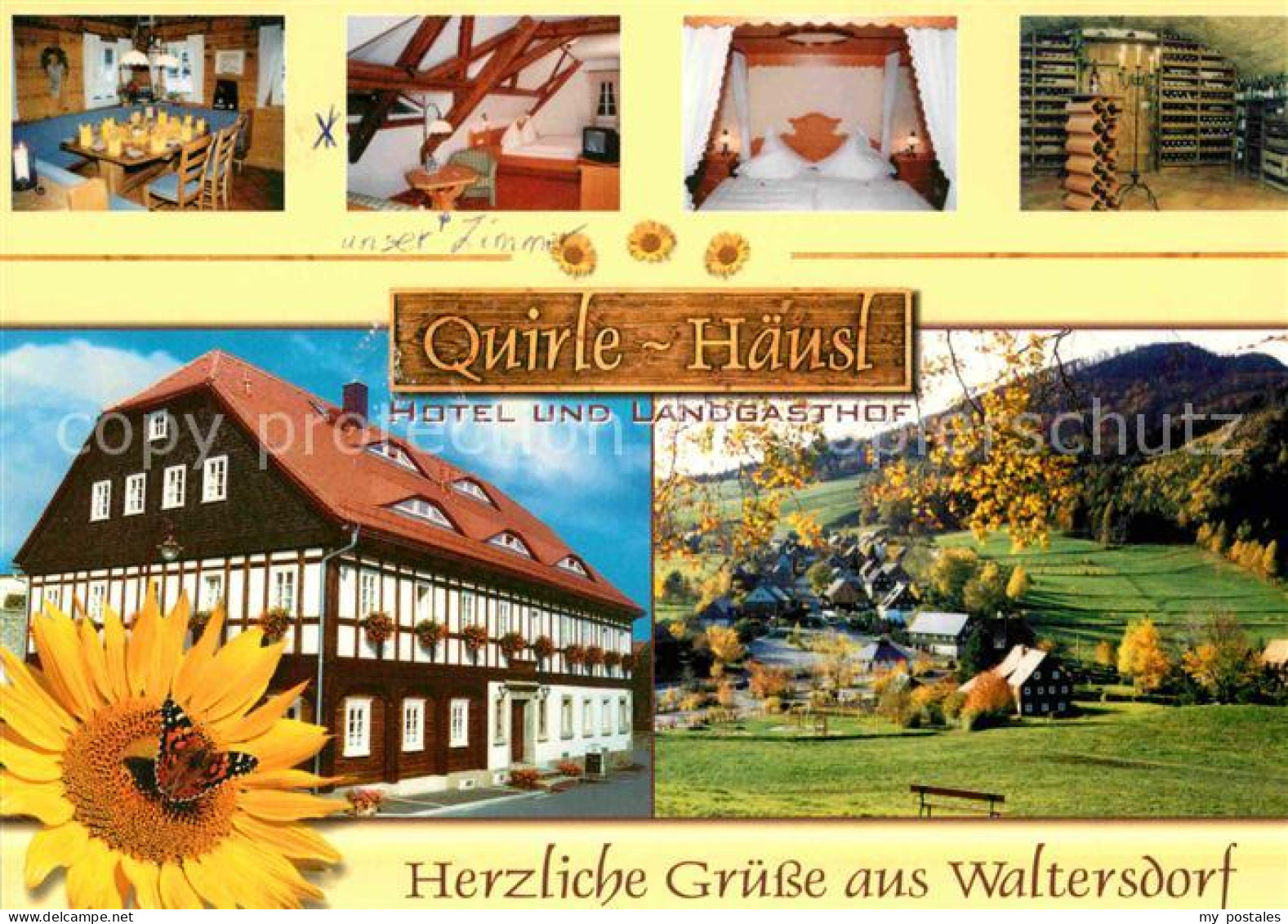 72694603 Waltersdorf Oberlausitz Hotel Landgasthof Quirle Haeusl Sonnenblume Sch - Heideblick