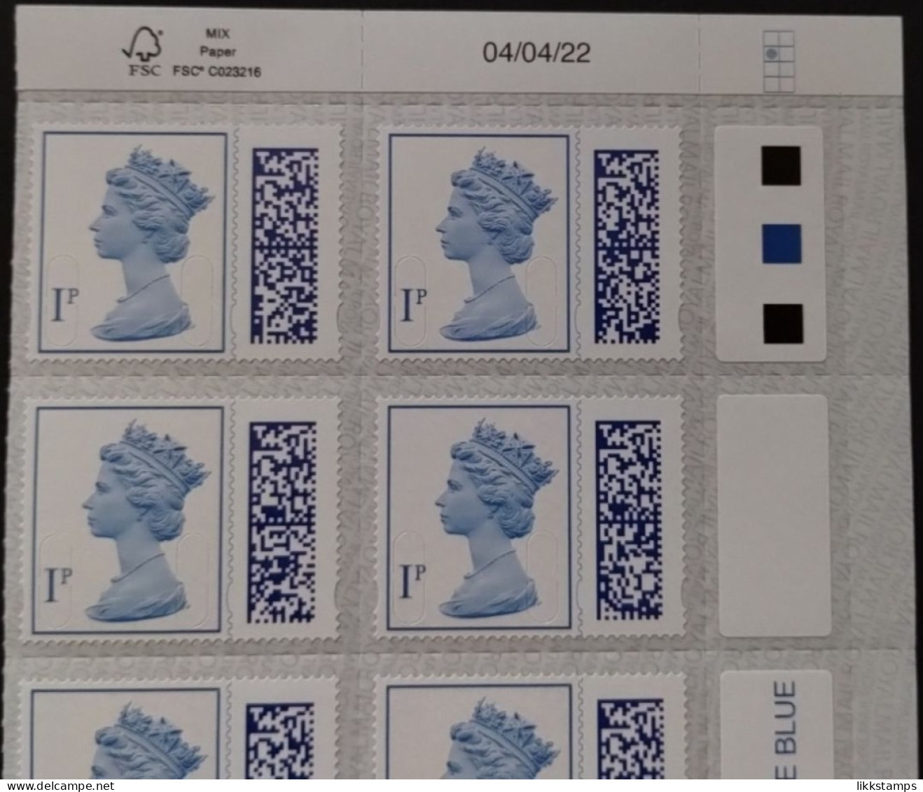 S.G. V4700 ~ A BLOCK OF 10 X 1p NEW BARCODED MACHINS UNFOLDED AND NHM #03259 - Machins