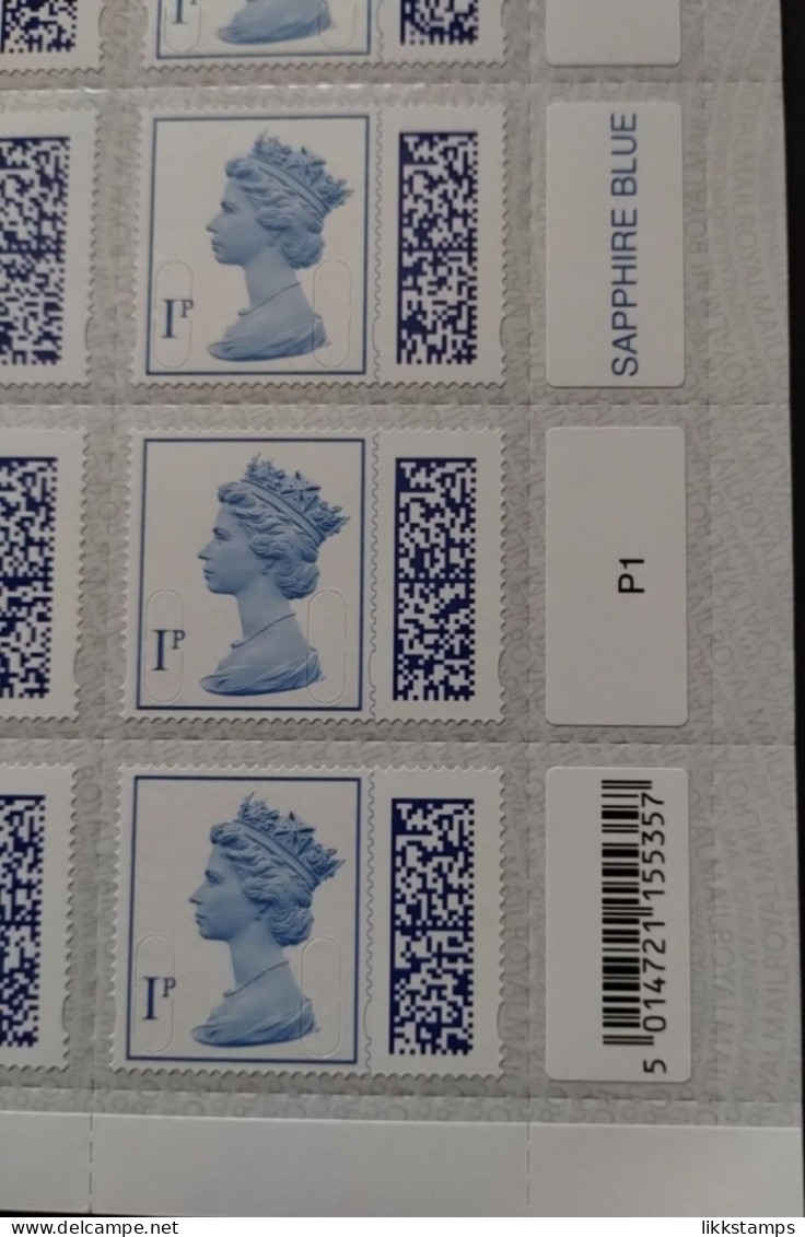 S.G. V4700 ~ A BLOCK OF 10 X 1p NEW BARCODED MACHINS UNFOLDED AND NHM #03259 - Série 'Machin'