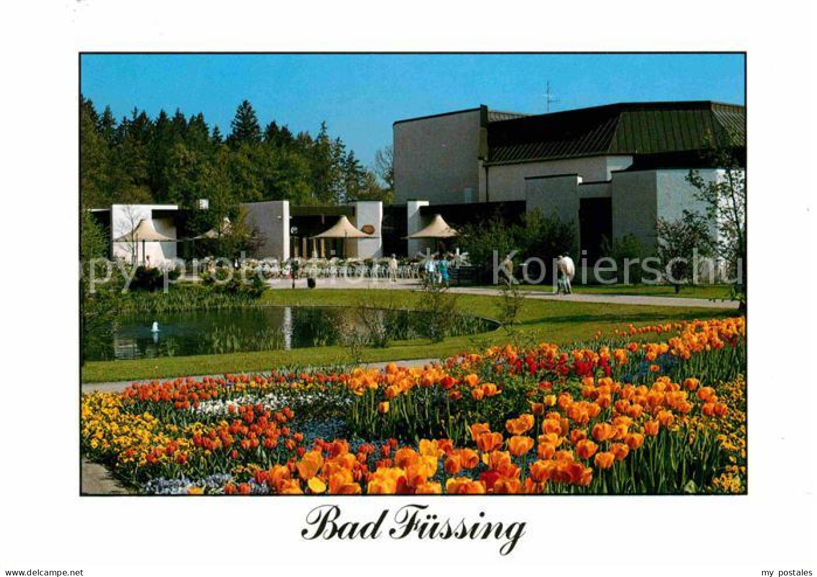 72694561 Bad Fuessing Thermalbad Mit Drei Mineralquellen Teich Blumenbeet Tulpen - Bad Fuessing