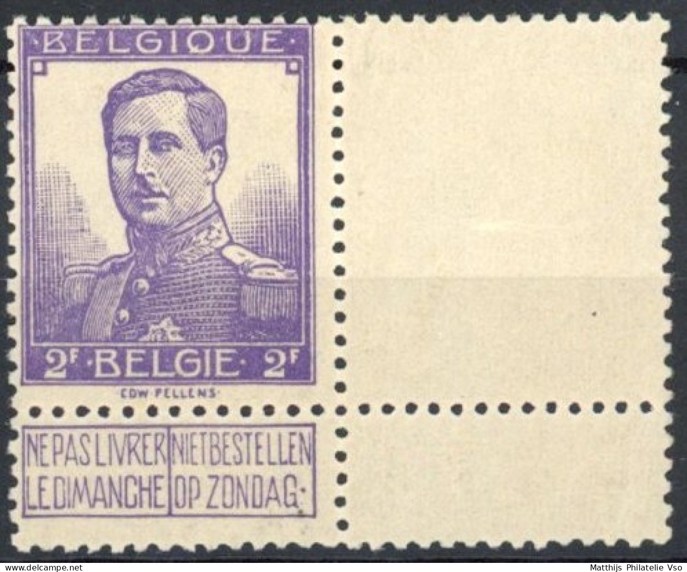 [** SUP] N° 117, 2F Violet, Bdf - Fraîcheur Postale - Cote: 50€ - 1912 Pellens