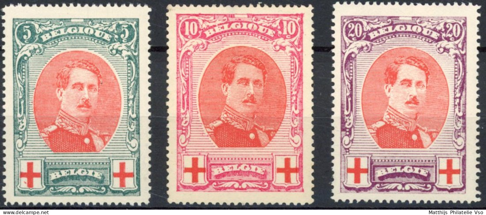 [* SUP] N° 132/34, Albert I, La Série Complète - Légère Trace - Cote: 100€ - 1914-1915 Croix-Rouge