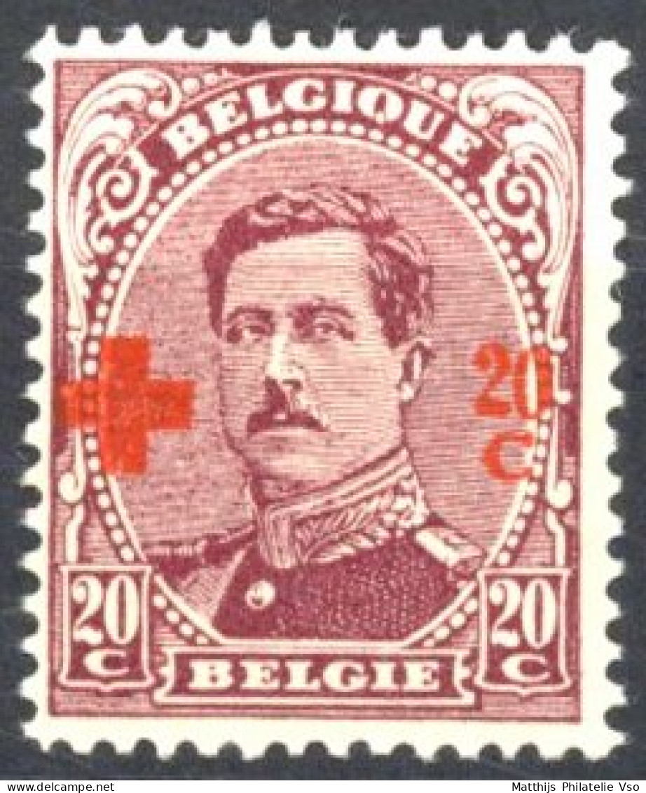 [** SUP] N° 155, 20c+20c Lilas-brun - Fraîcheur Postale - Cote: 135€ - 1914-1915 Croce Rossa