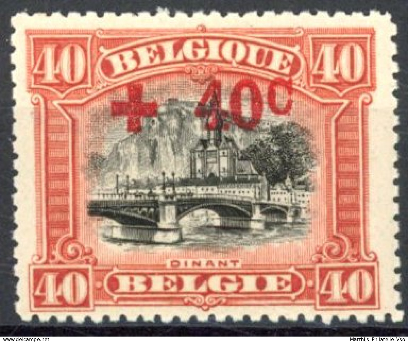 [** SUP] N° 158, 40c+40c Rouge Brun - Fraîcheur Postale - Cote: 90€ - 1914-1915 Rotes Kreuz