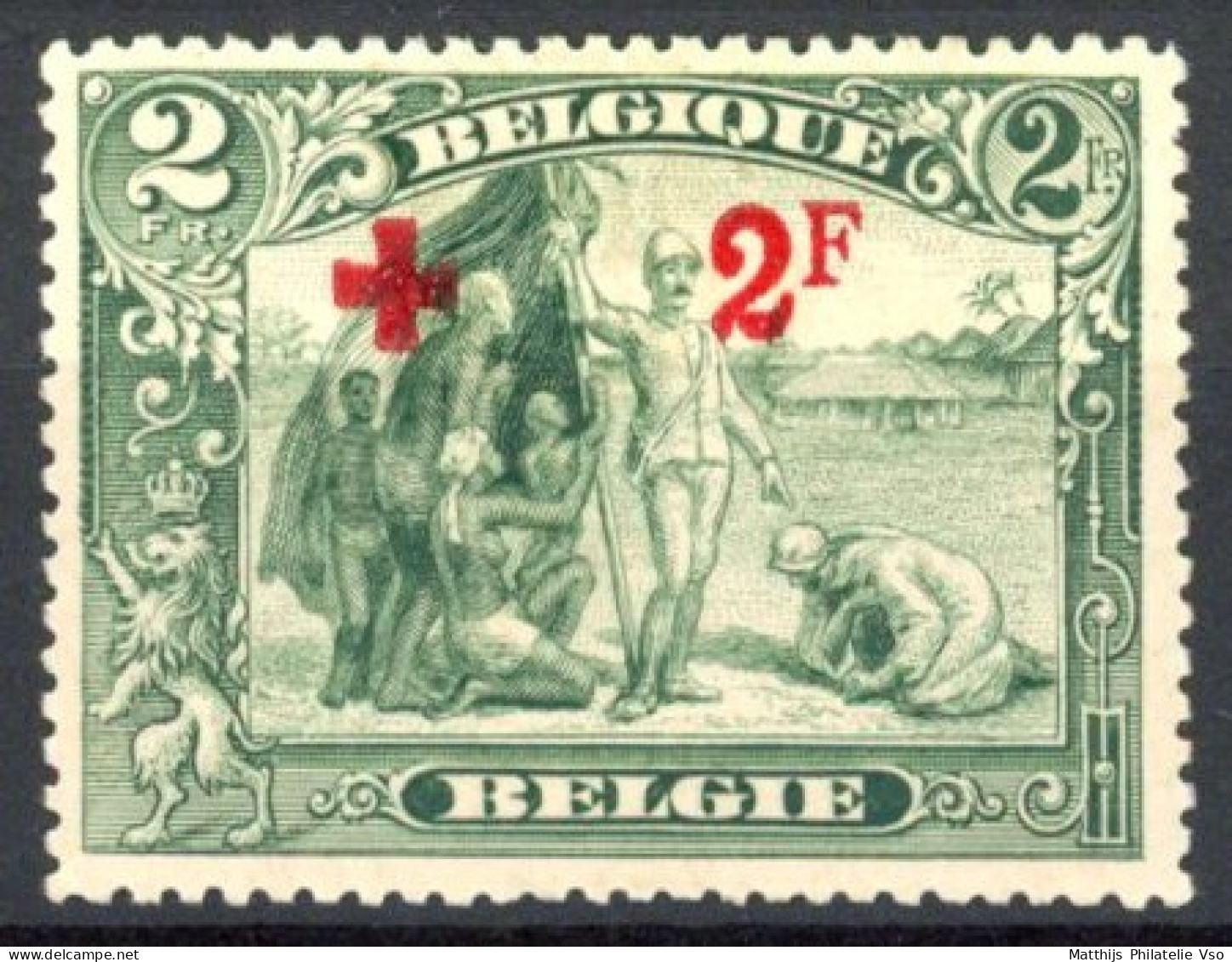 [* SUP] N° 161, 2F+2F Vert - Légère Trace - Cote: 120€ - 1914-1915 Croce Rossa