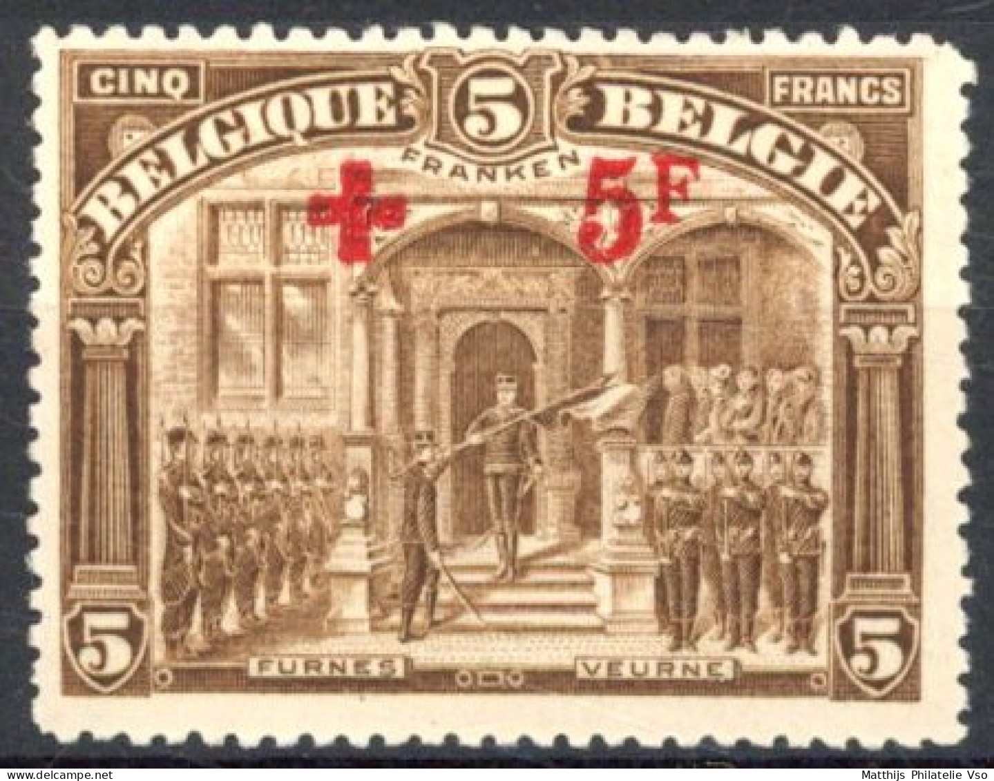 [* SUP] N° 162, 5F+5F Brun - Légère Trace - Cote: 285€ - 1914-1915 Croce Rossa