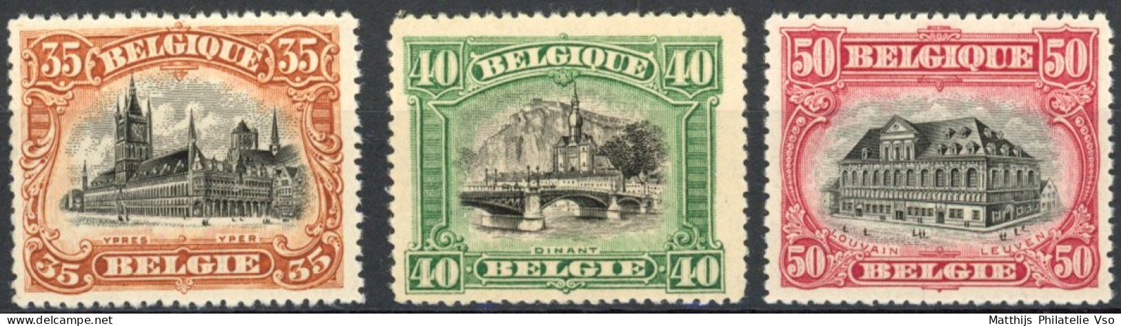 [** SUP] N° 142/44, 3 Valeurs Moyennes - Fraîcheur Postale - Cote: 26€ - 1915-1920 Albert I