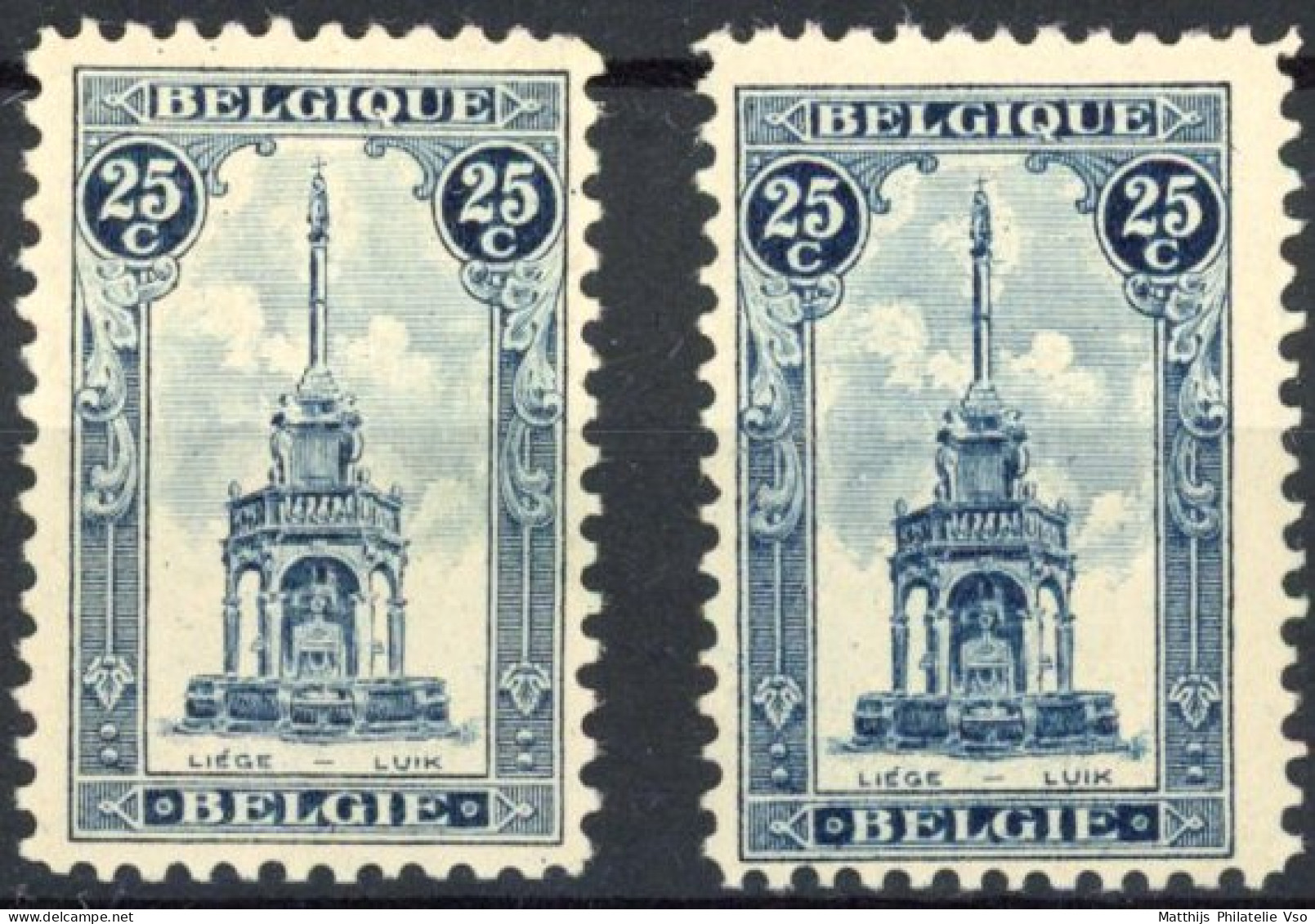 [** SUP] N° 164+164a, 25c Bleu - Les 2 Nuances - Cote: 27.5€ - Unused Stamps