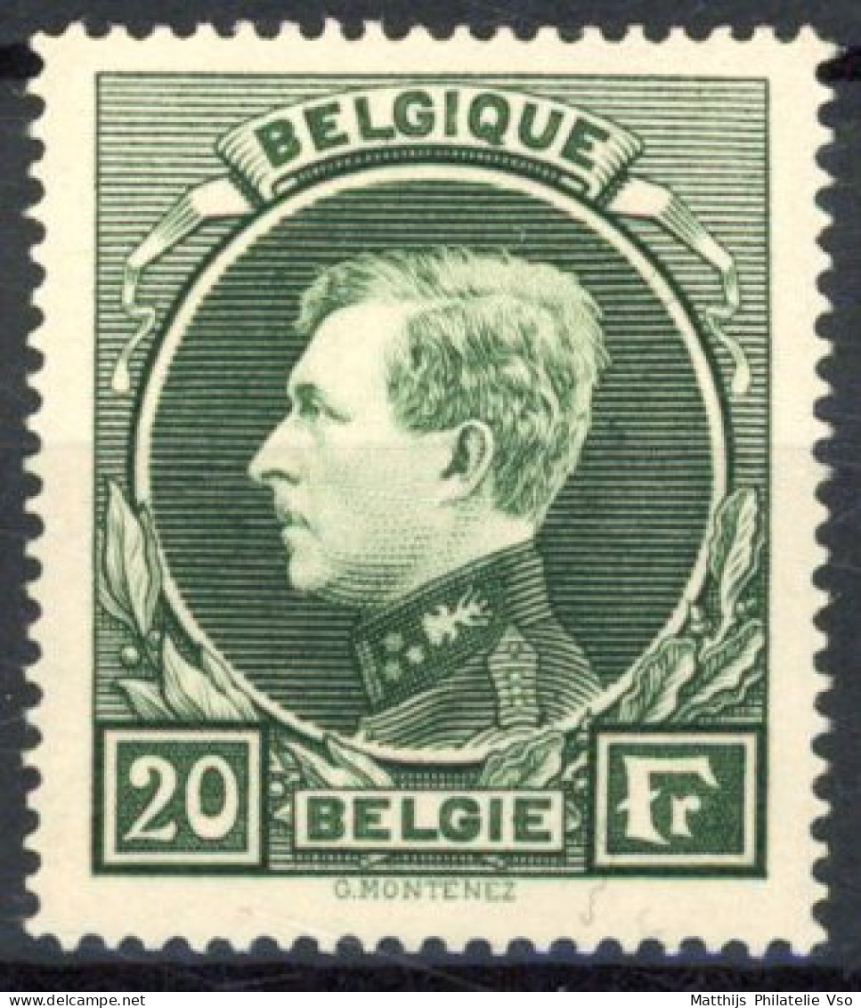 [** SUP] N° 290A, 20F Vert-gris, Bon Centrage - Fraîcheur Postale - Cote: 475€ - 1929-1941 Grand Montenez