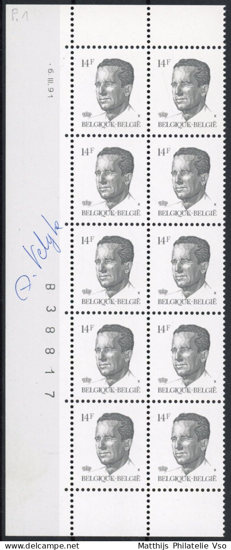 [** SUP] N° 2352, 14F Gris En Bloc De 10 - Signé Velghe - Unused Stamps