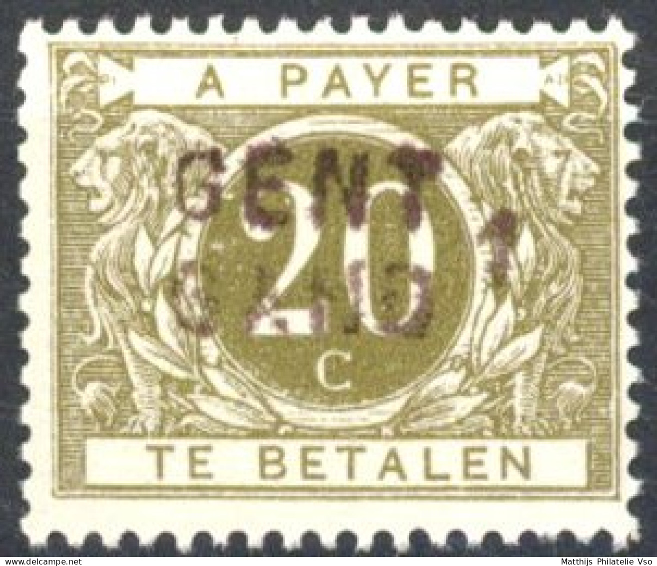 [** SUP] TX6A, 20c Olive - Fraîcheur Postale - Cote: 41€ - Stamps