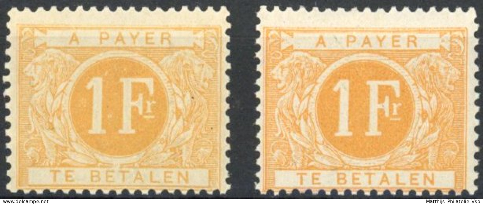 [** SUP] TX11+11a, 1F Jaune, Les 2 Nuances - Fraîcheur Postale - Cote: 111€ - Stamps