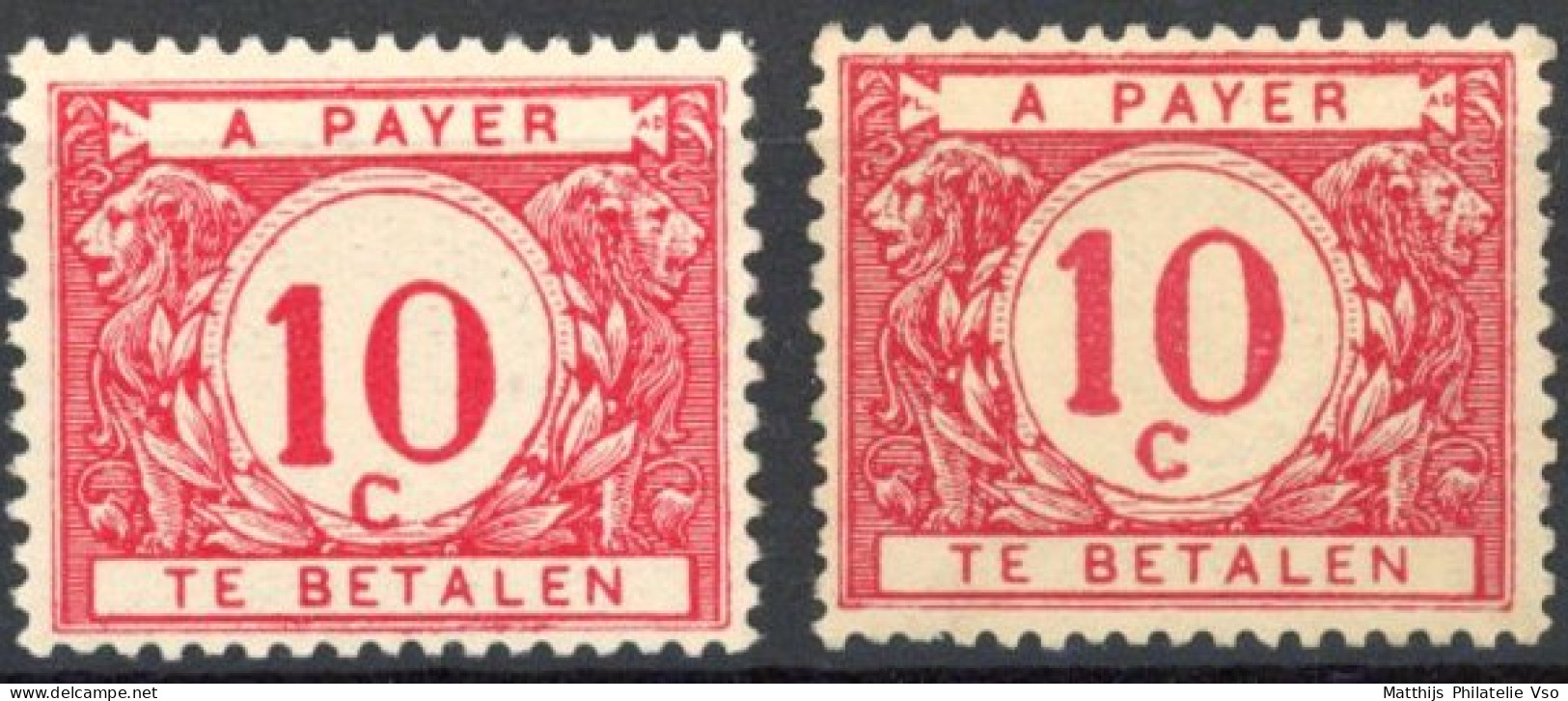 [** SUP] TX27-cu, 10c Rouge-carmin Avec Valeur Fortement Déplacée (joint Normal) - Timbres