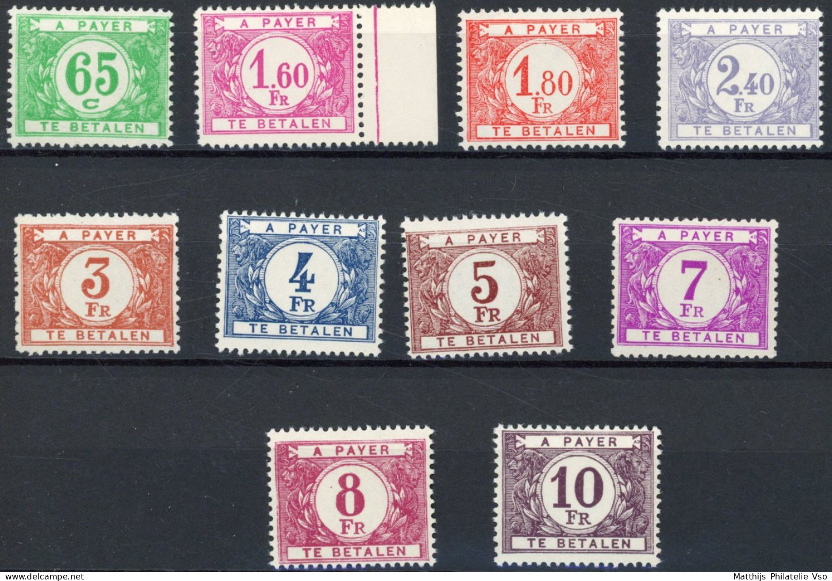 [** SUP] TX56/65, La Série Complète - Grande Fraîcheur - Cote: 75€ - Stamps