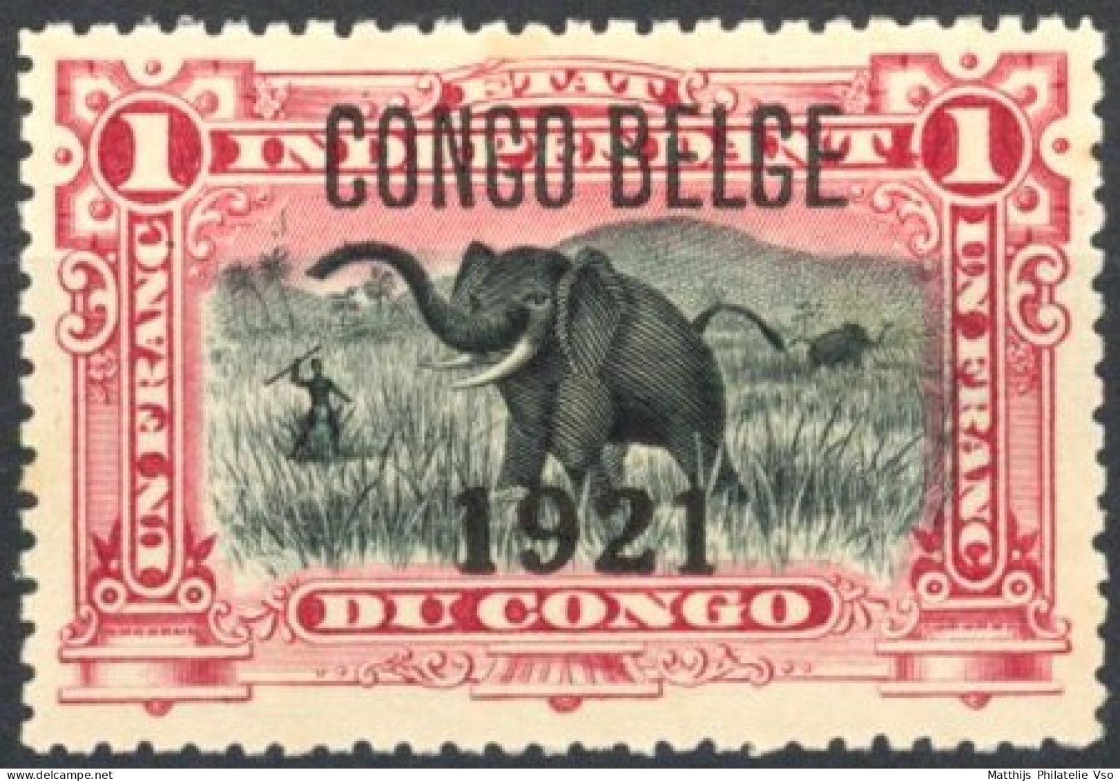 [** SUP] N° 91A, 1921/1F 'Congo Belge' Typo, Centrage Parfait - Fraîcheur Postale - Cote: 230€ - Ongebruikt