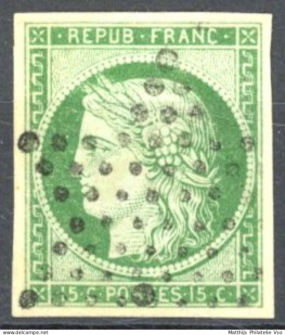 [O SUP] N° 2, Belles Grandes Marges Et Signé Brun - Jolie Obl Centrale 'étoile' - Cote: 1100€ - 1849-1850 Ceres