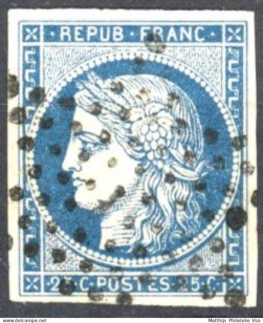 [O SUP] N° 4, 25c Bleu,  Belles Grandes Marges - Jolie Obl étoile. LUXE - Cote: 65€ - 1849-1850 Cérès
