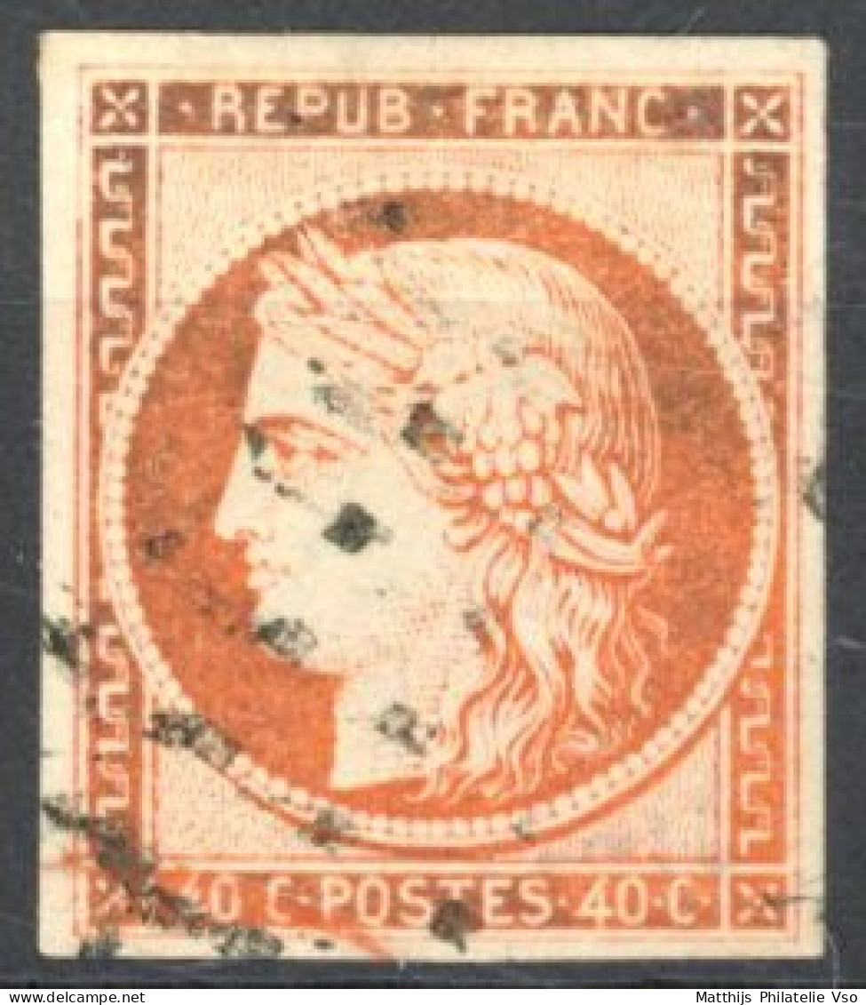 [O SUP] N° 5l, 40c Orange Pâle, Belles Marges. Signé Brun- Très Frais - Cote: 500€ - 1849-1850 Ceres