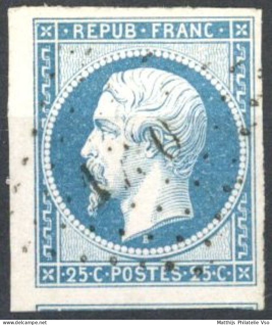 [O SUP] N° 10, 25c Bleu Grandes Marges Avec Voisin Et Obl Légère. Luxe - Cote: 45€ - 1852 Louis-Napoléon