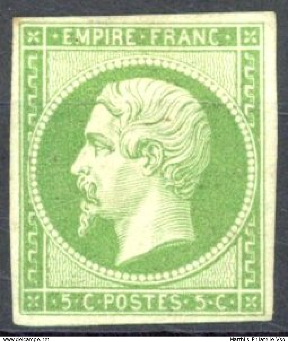 [* SUP] N° 12, 5c Vert, Belles Marges, Signé Brun - Légère Trace. Très Frais - Cote: 1500€ - 1853-1860 Napoléon III