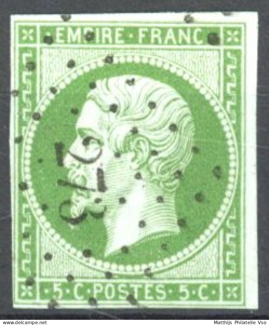 [O SUP] N° 12, 5c Vert, Belles Petites Marges, Signé Calves - Superbe Obl 'PC273' Bagnols Les Bains - 1853-1860 Napoleon III