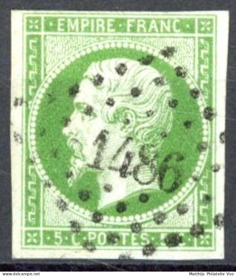 [O SUP] N° 12, Belles Marges - TB Obl Centrale 'PC1486' Ham - Cote: 100€ - 1853-1860 Napoleon III