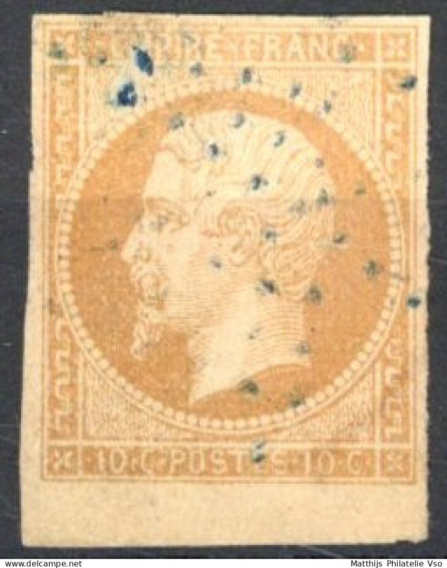 [O B/TB] N° 13B, 10c Brun-clair, TB Margé Avec Bdf (point Clair)- TB Obl étoile En Bleu - Cote: 190€ - 1853-1860 Napoléon III