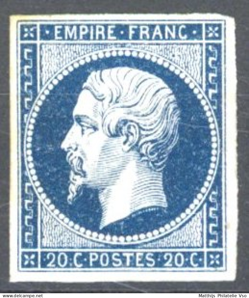 [* SUP] N° 14Ab, 20c Bleu Foncé (type 1), Belles Marges - Infime Trace. LUXE - Cote: 600€ - 1853-1860 Napoléon III