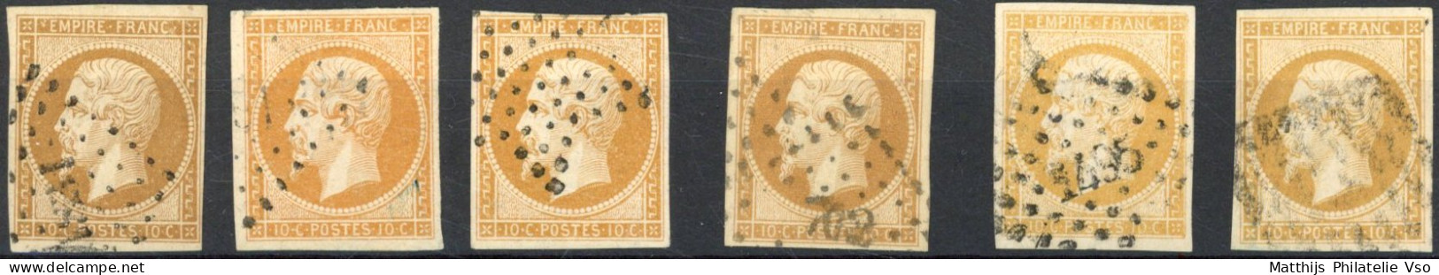 [O SUP] N° 13A, Joli Lot De 6 Ex. Tous Margés Et TB - La Palette Complète Des 6 Nuances - Cote: 285€ - 1853-1860 Napoléon III