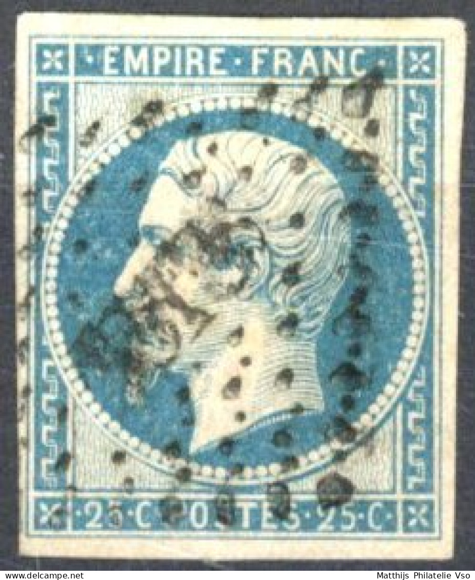 [O SUP] N° 15, 25c Bleu, Belles Marges - Signé Roumet - Cote: 290€ - 1853-1860 Napoleon III