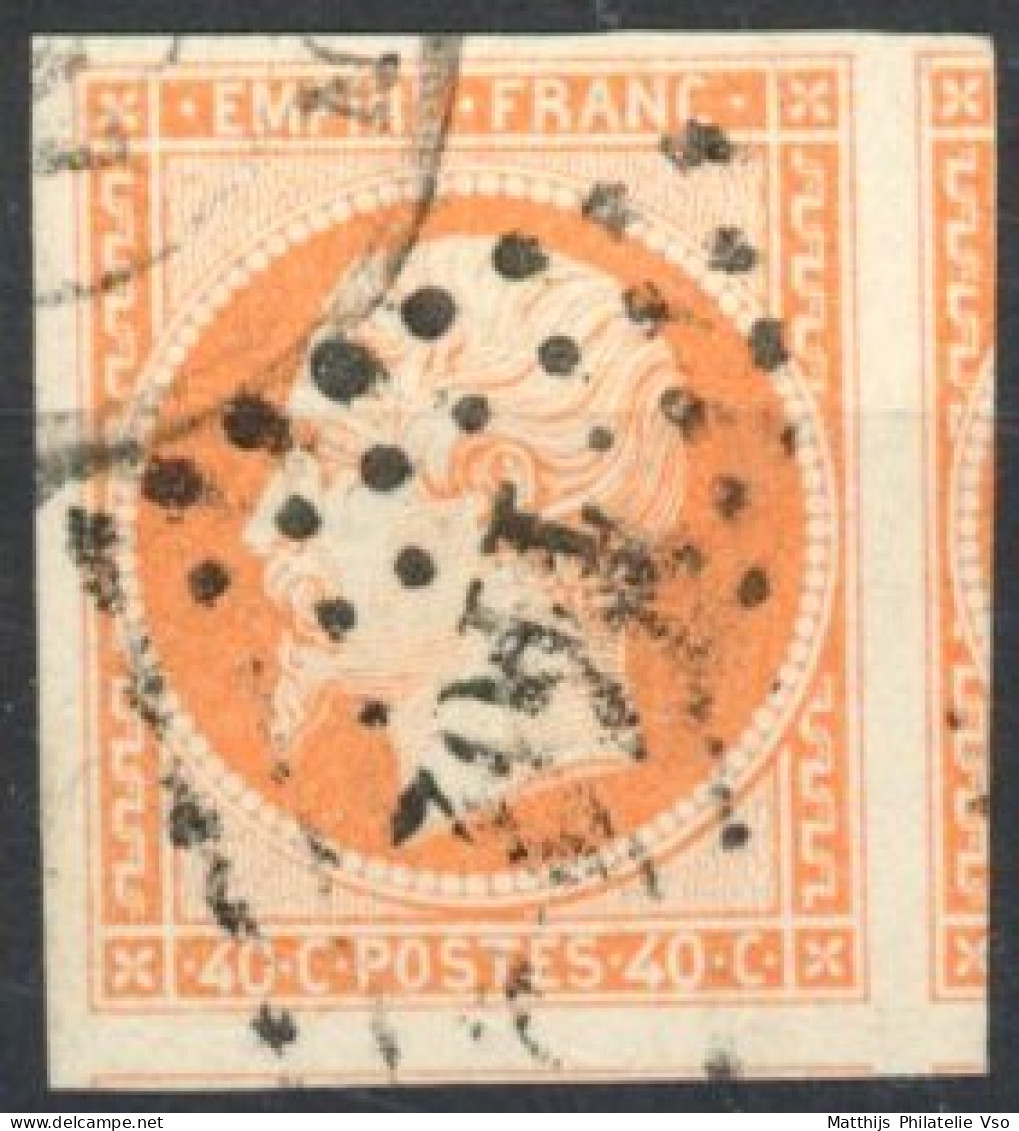 [O SUP] N° 16j, 40c Orange Pâle Marges énormes Et 3 Voisins. Luxe - Cote: 22€ - 1853-1860 Napoleon III