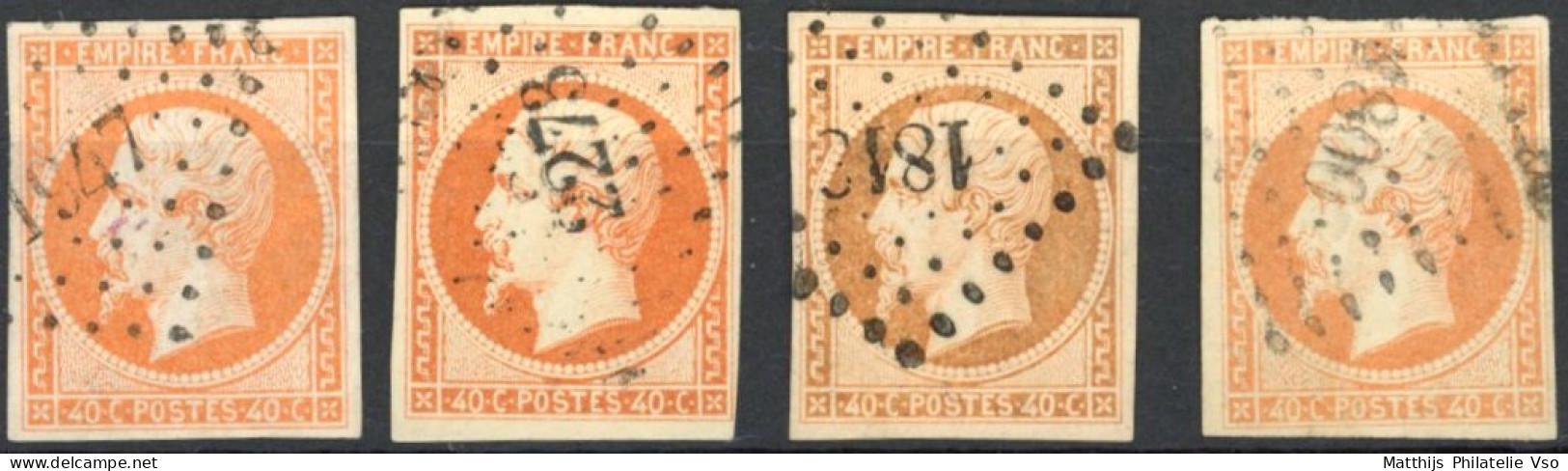 [O SUP] N° 16, Joli Lot De 4 Ex. Tous Margés Et TB - La Palette Complète Des 4 Nuances - Cote: 112€ - 1853-1860 Napoleon III