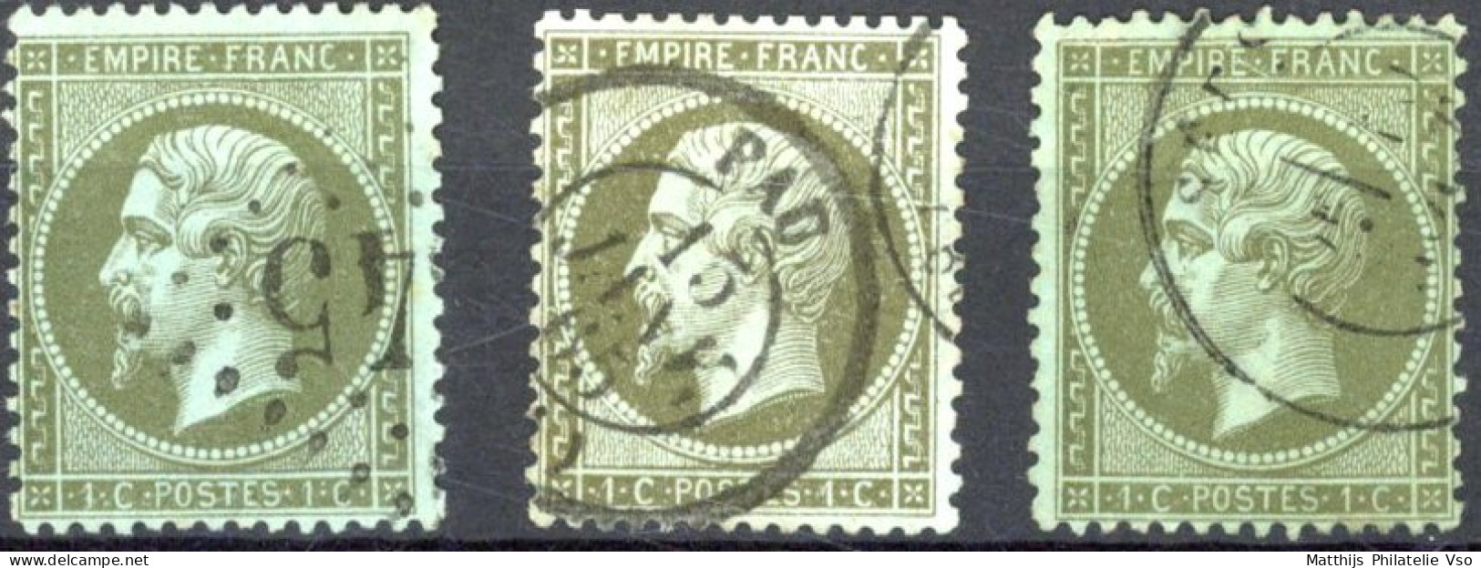 [O SUP] N° 19, Joli Lot De 3 Ex. Tous TB - La Palette Complète Des 3 Nuances - Cote: 170€ - 1862 Napoléon III.