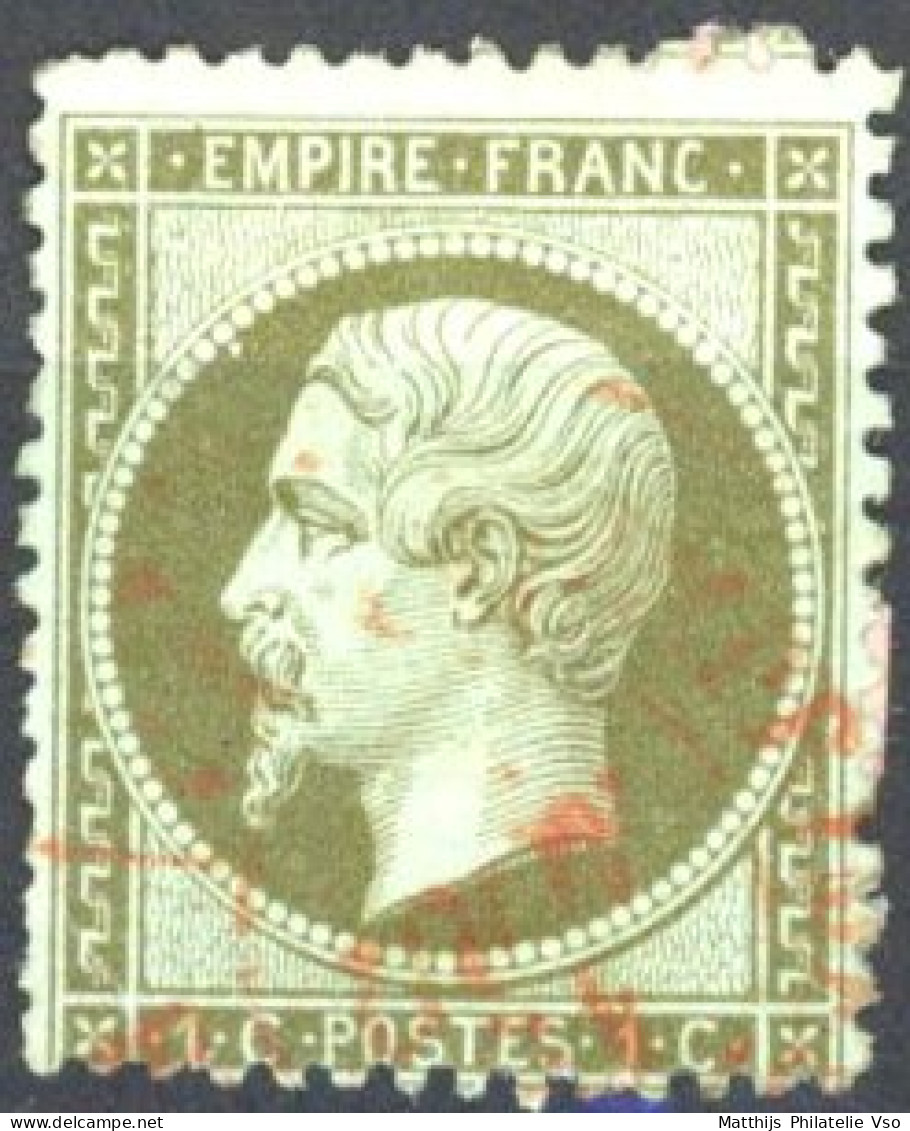 [O SUP] N° 19, Centrage Correct - TB Obl Rouge Càd Des Imprimés - Cote: 65€ - 1862 Napoleon III