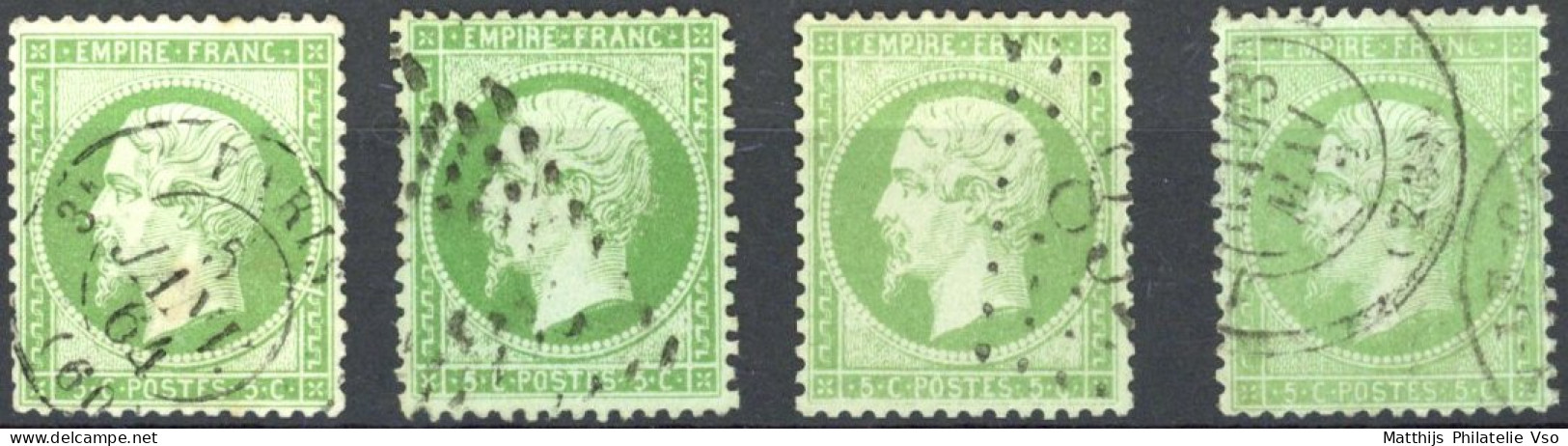 [O SUP] N° 20, Joli Lot De 4 Ex. Tous TB - La Palette Complète Des 4 Nuances - Cote: 210€ - 1862 Napoléon III.