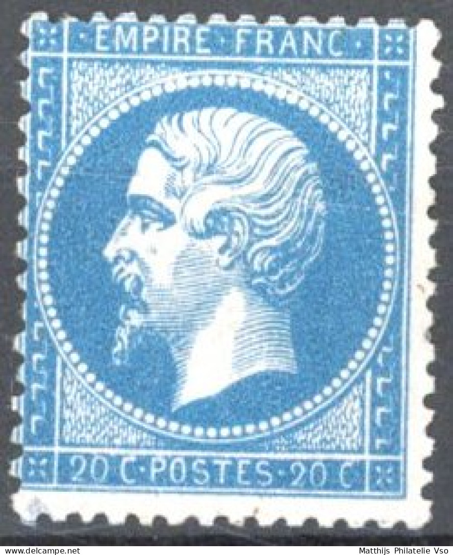 [* SUP] N° 22a, 20c Bleu Foncé, Signé Calves - Très Frais - Cote: 460€ - 1862 Napoléon III