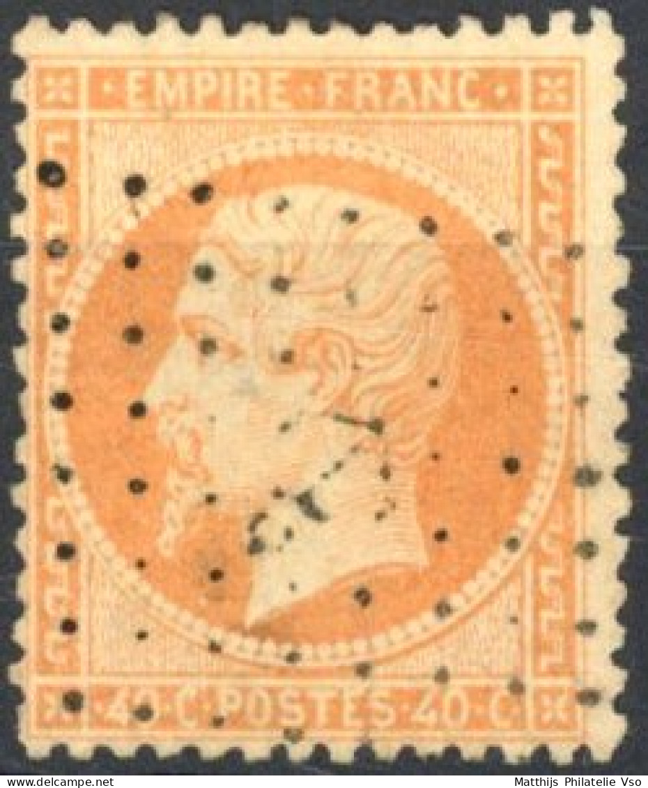 [O TB] N° 23, 40c Orange - TB Obl Centrale 'Ancre' - Cote: 30€ - 1862 Napoleon III