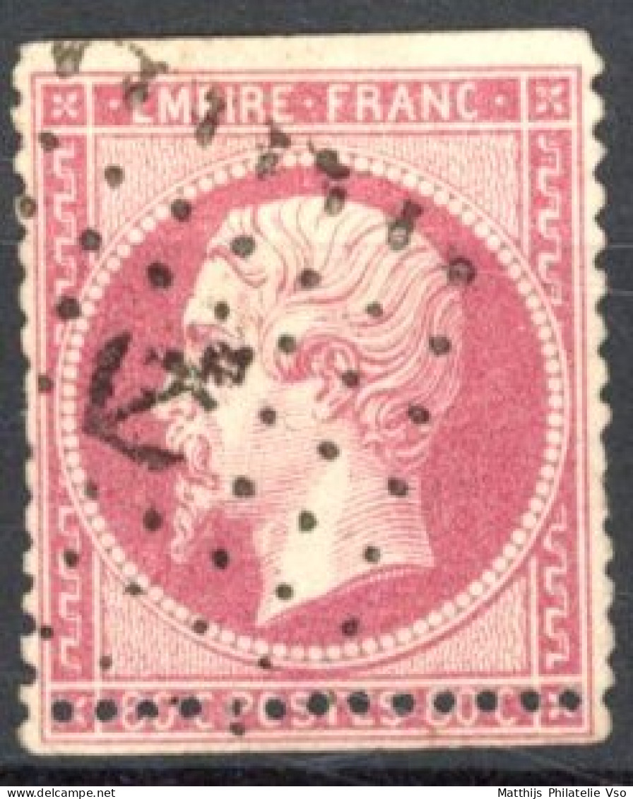 [O TB] N° 24, Piquage à Cheval - TB Obl Centrale 'Ancre' - Cote: 70€ - 1862 Napoléon III