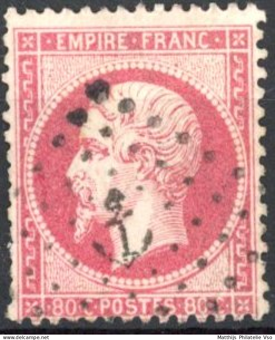 [O SUP] N° 24, 80c Rose - TB Obl Centrale 'Ancre' - Cote: 70€ - 1862 Napoleon III