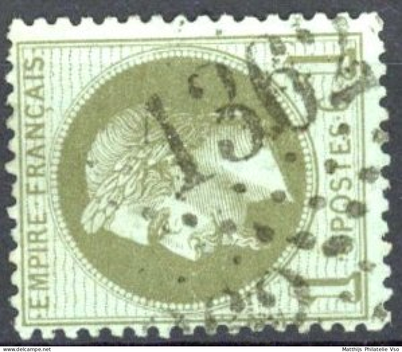 [O SUP] N° 25, 1c Vert Bronze - Superbe Obl 'GC1362' Dun Sur Meuse - 1863-1870 Napoléon III. Laure