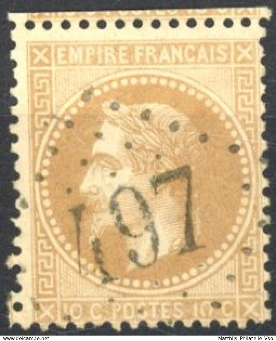 [O SUP] N° 28A, Type I - Superbe Obl 'GC497' Blaymard (rare) - 1863-1870 Napoléon III Lauré